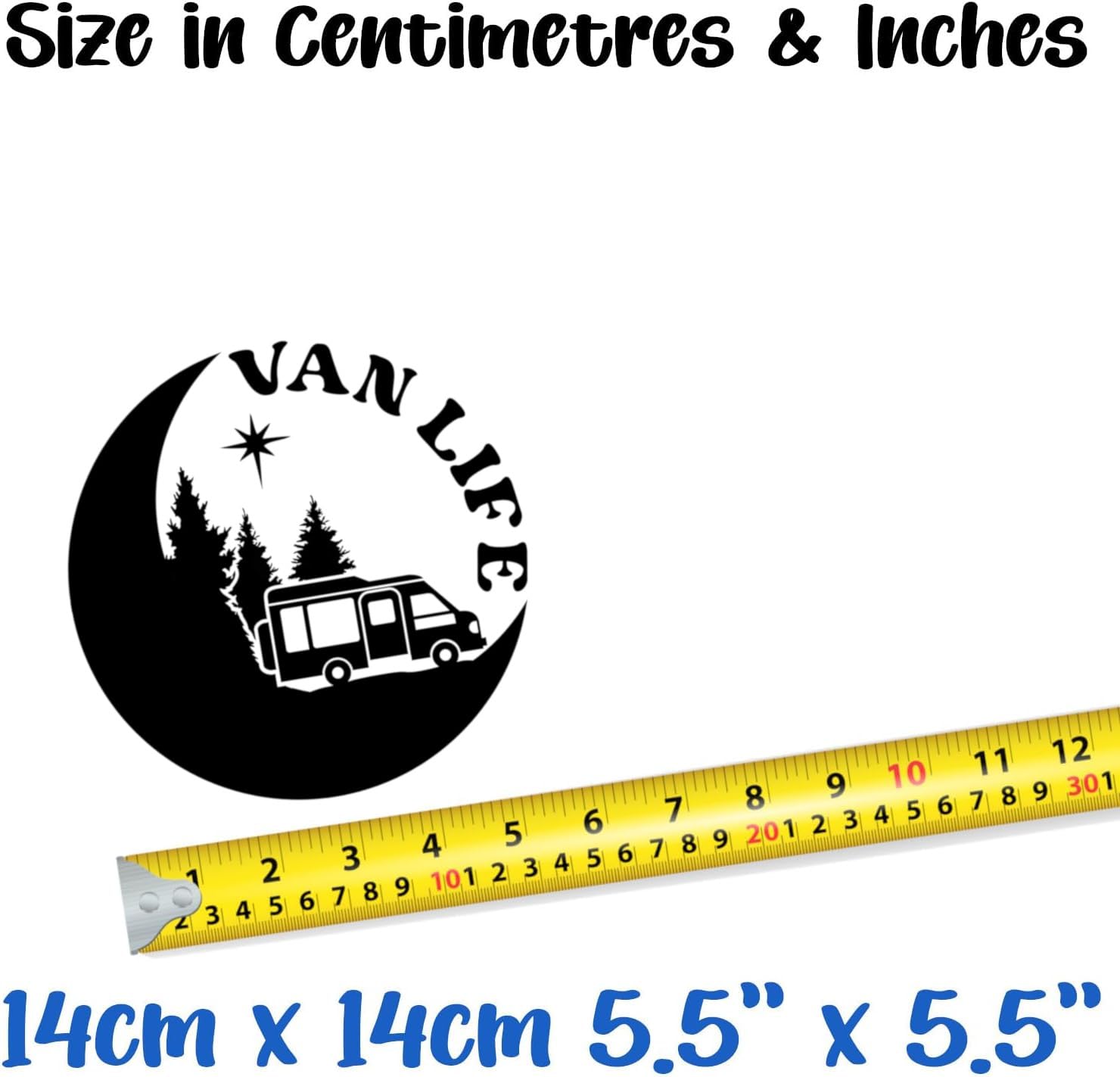 Van Life Adventure Travel Decal - Car Bumper Sticker - Van - Caravan - Motorhome - Campervan - Mirror - Laptop - Wall - Camping Gifts (Black, Medium) — view 2