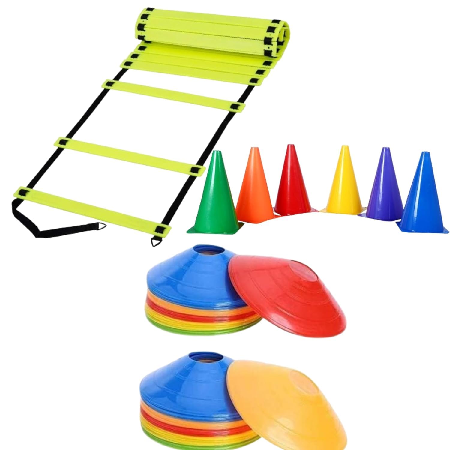 Craze Kick Sports Agility Training Kit: 4m Ladder, 10 Saucer Cones, 6 x 6-inch Cones - Complete Football & Fitness Equipment Set-image-15