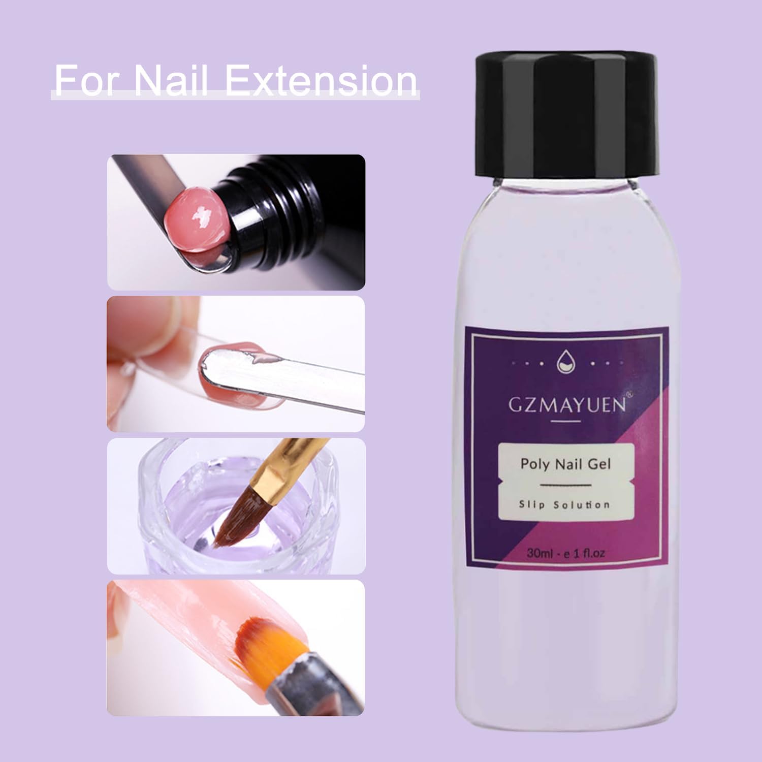 Slip Solution Poly Nail 30 ml Poly Nails Liquid Set Nail Extension Gel Solution Polyacrylic Slip Solution Set