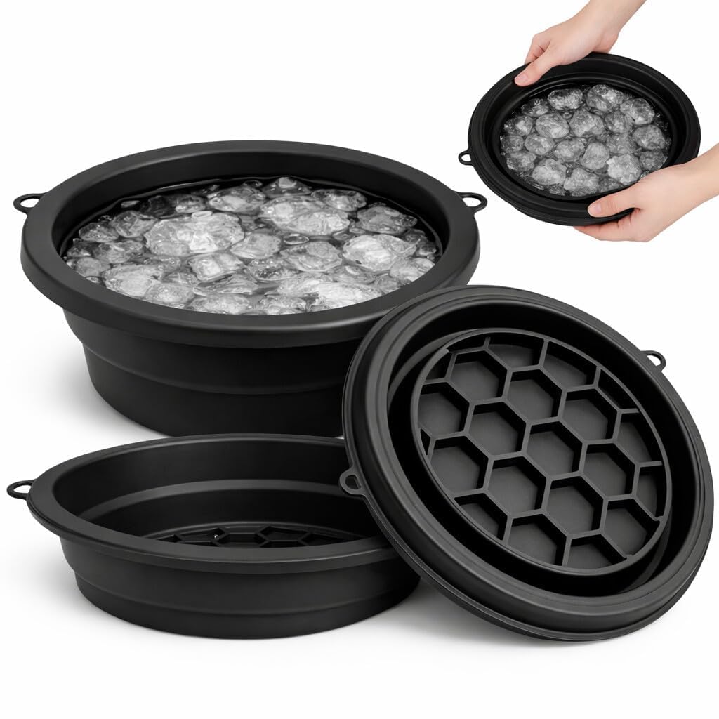 Face Ice Bowl | Ice Cube Tray for Face Dip | Ice Dunk Bowl for Face with Built-in Icetray, Collapsible Silicone Facial Ice Bath Bowl for Cold Plunge Therapy-image-33