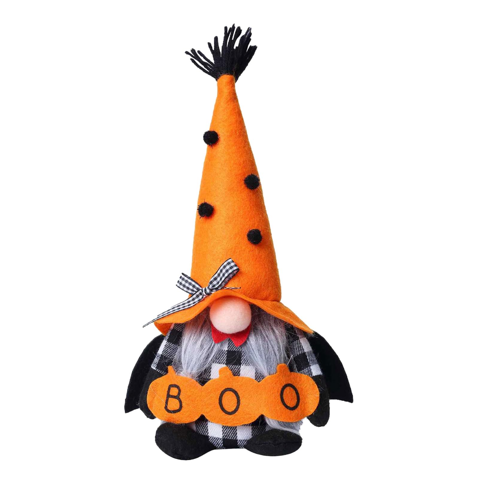 YWLUUOO Halloween Plush Doll Decorations Bat Wing Pumpkin Gnomes Figurine Ornament Holiday Desktop Shelf Display Halloween Desktop Decoration