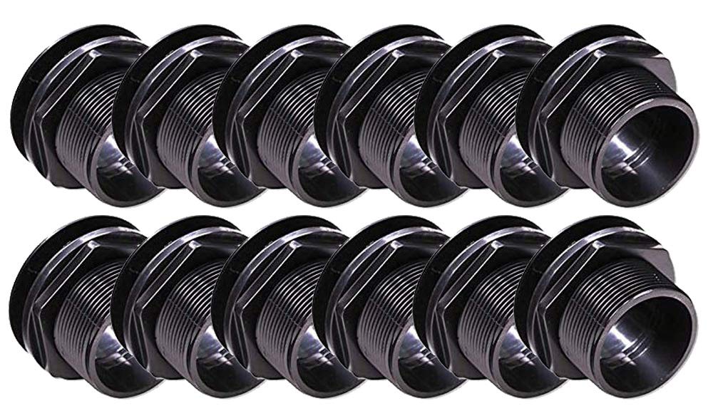 Precision MarineBulkhead Fitting 2 inch Slip x Slip - 12/Pack – Aquarium – Heavy Duty - Premium Bulkheads – Made in The USA