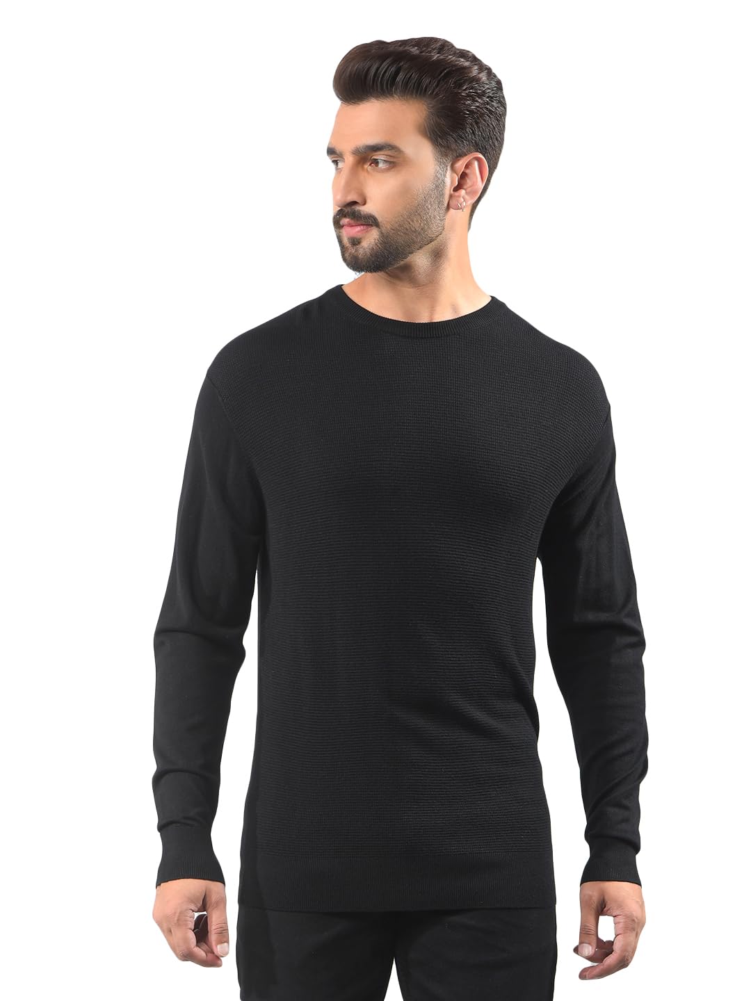 crimsoune club Men's Black Jacquard Sweater-picture-21