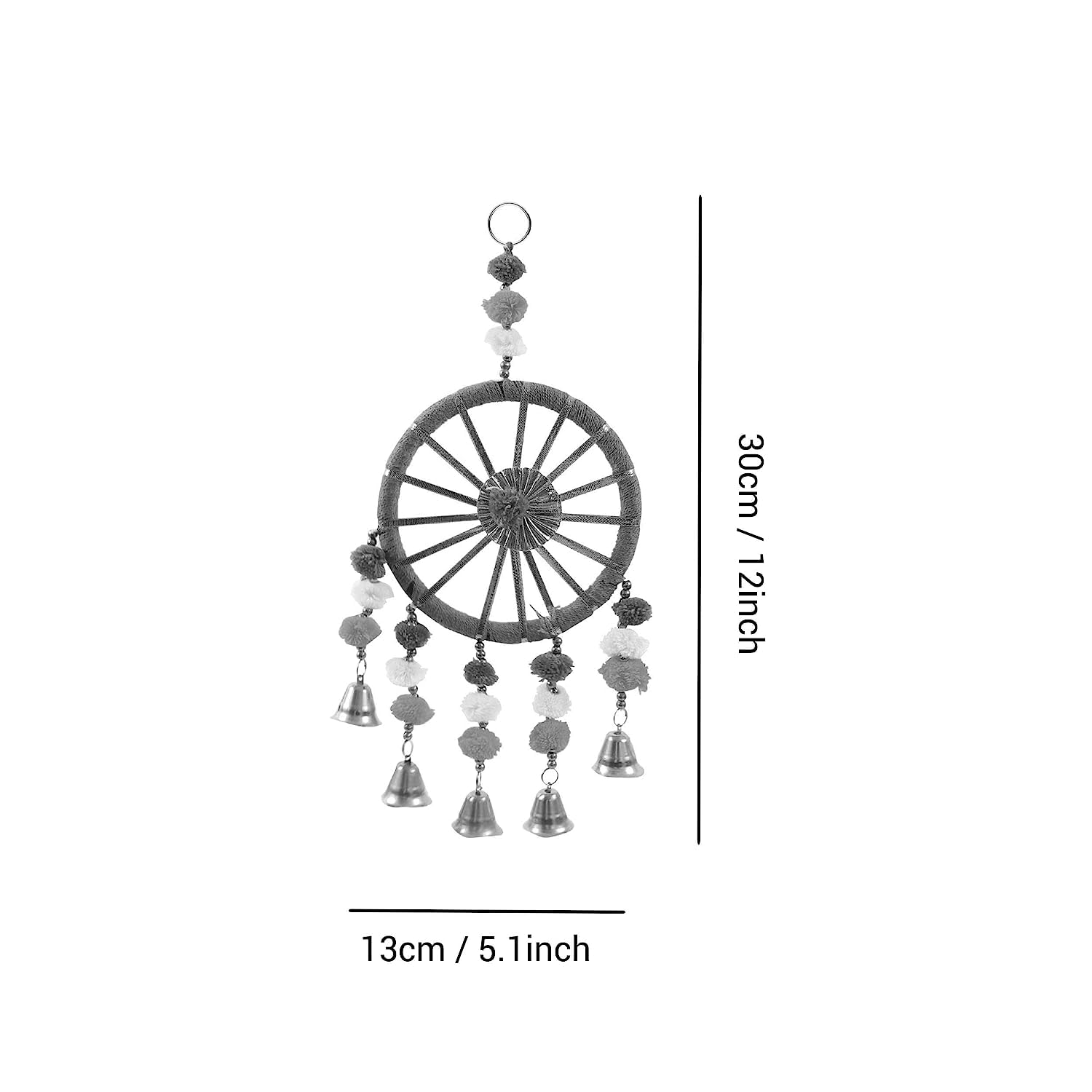 Eclectic Home E Home Decorative Wall Door Hanging Latkan Toran with Bells for Main Door Entrance Pooja Room Rajasthani Traditional Decoration Items (Multi, Set of 4, 30 cm x 13 cm) 4