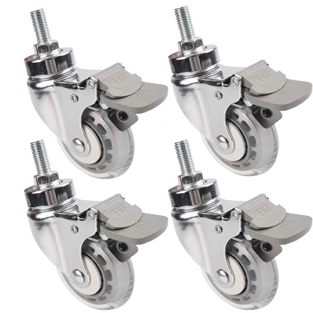 Rotelle Gomma 3/4 Pollici Con Freno - Filetto M10 Per Mobili E Carrelli, Capacità 80kg - Foto 4