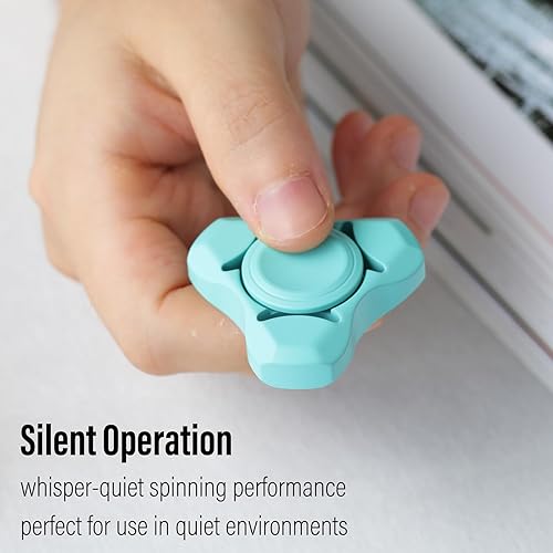 Miniatura 3 de FREELOVE Fidget Spinner de metal para adultos, juguetes giratorios pesados de acero inoxidable, pequeño giroscopio de mano de zorro, rodamiento de