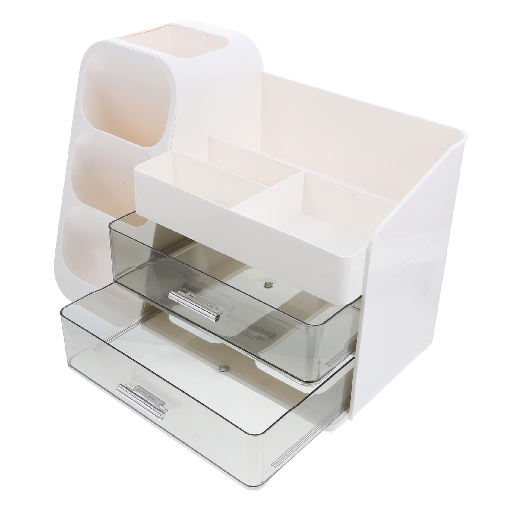 Cosmetic Organizer Boîte de Rangement en Plastique Blanc à Compartiments