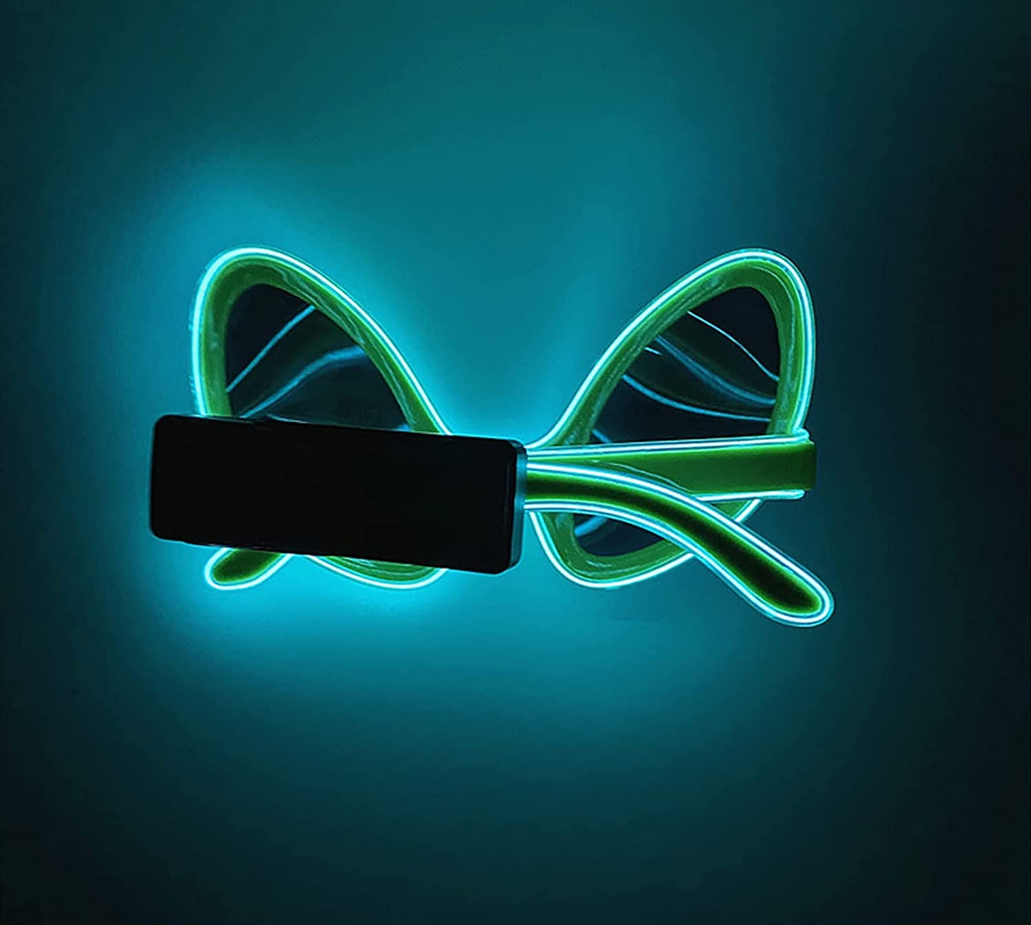 AZHU Okulary fluorescencyjne, Halloween, Boże Narodzenie, obcych okulary, idealne bezprzewodowe oświetlenie LED, świecące festiwal, impreza, okulary przeciwsłoneczne prezenty (fluorescencyjny zielony)