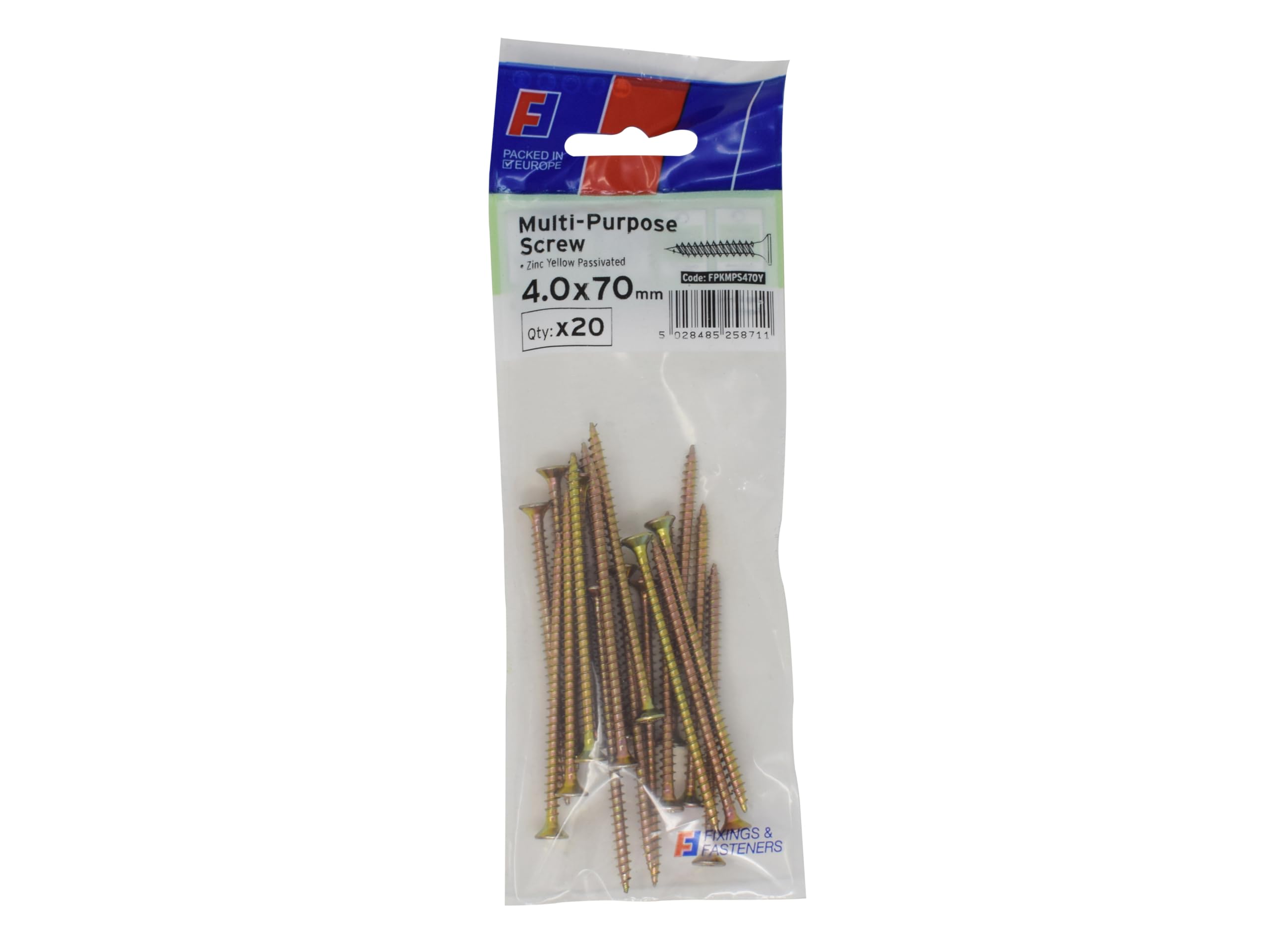 Forgefix Multi-Purpose Pozi Screw Csk St Zp 4.0 X 70Mm Forgepack 20