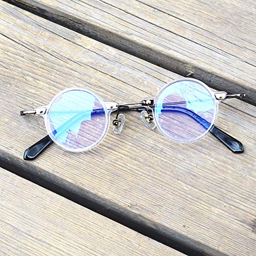 Image of Blue Light Blocking Glasses Computer Game Vintage Small Round Acetate Eyeglasses Frames