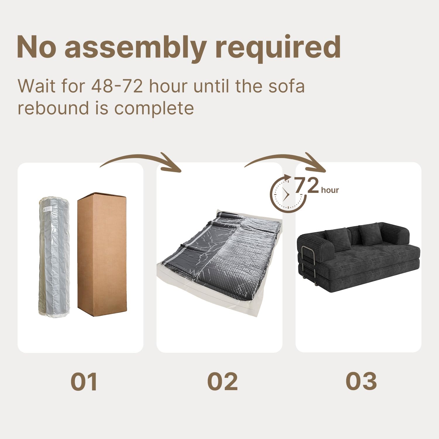 Xbro Divano Relax Modulare Compatto 2 Posti, Divano Letto Salvaspazio Basso in Schiuma ad Alta Resilienza per Monolocale, Soggiorno e Zona Lounge, 160 x 180 cm