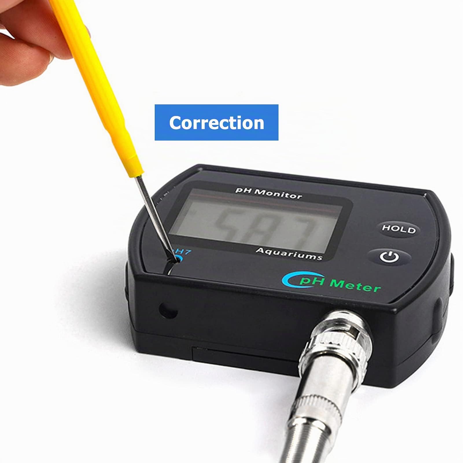 pH-mètre - pH-mètre Moniteur de qualité de l'eau testeur écran LCD sonde d'interface BNC pour Aquariums, Culture hydroponique(Moi)