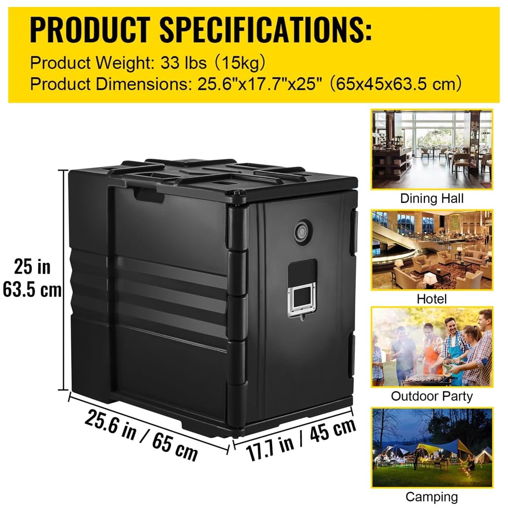 Transportador de alimentos aislado con ruedas y asas para catering y eventos