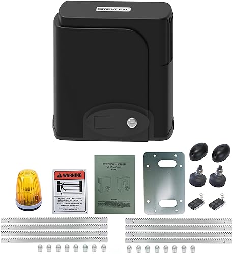 Kit de abridor automático de puertas correderas para rack, herrajes para operador de puerta de seguridad con controles remotos y sensor para puerta