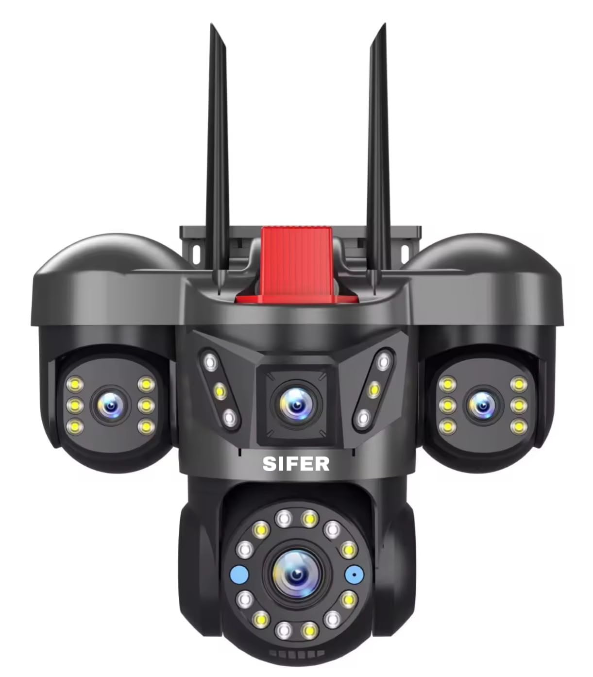 sifer 6mp full hd triple lens cctv camera 4g sim, ai motion detection, color night vision, cloud & sd card supported, 360 degree pan-tilt
