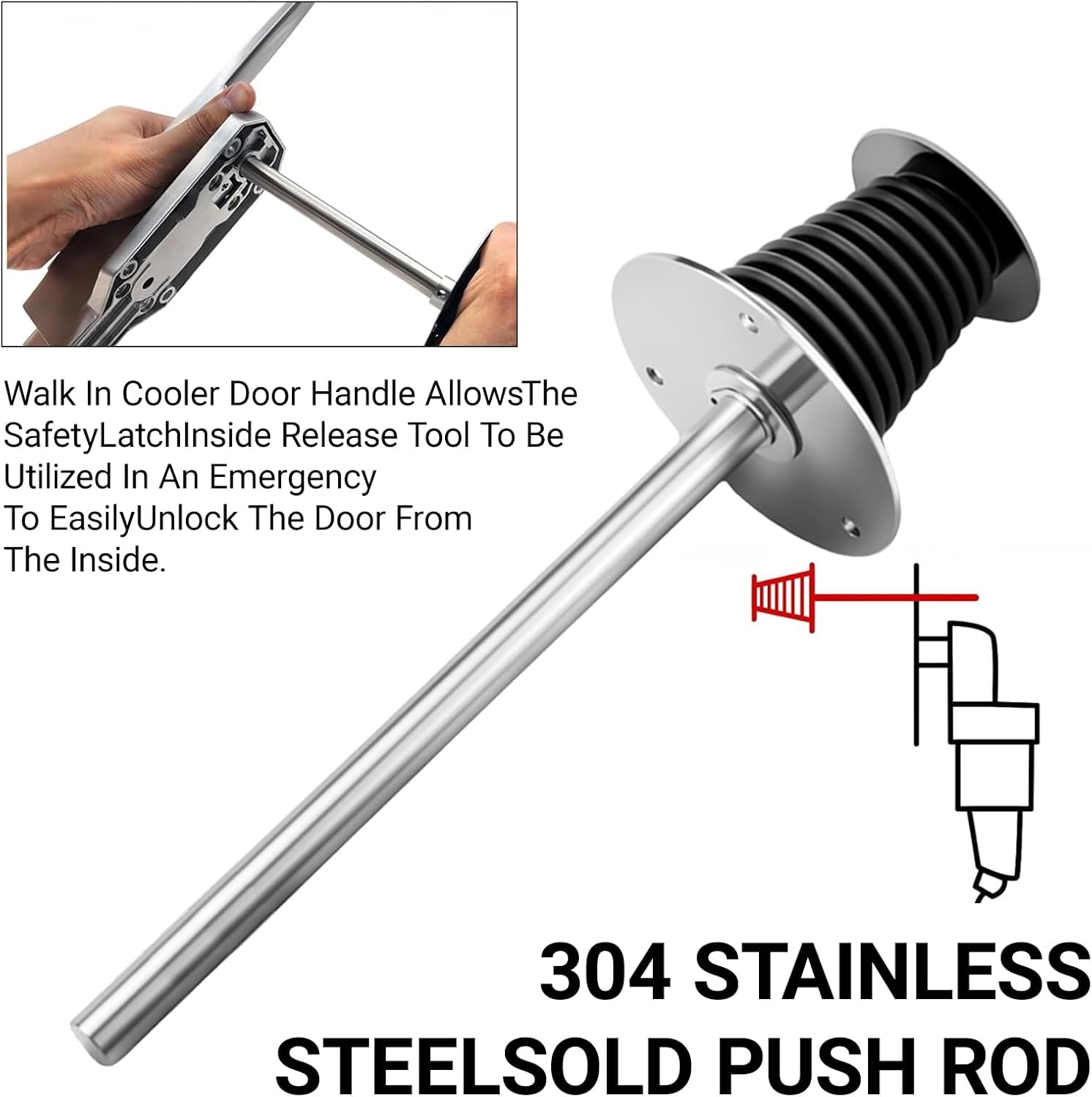 Walk in Freezer Door latches，Walk in Cooler Door Closer Latch Kit，Coolers Radial Latch, Offset -1/5 In-3/5 in(Offset) 5.9-inch Solid Metal Release Device(1/5 In-3/5 in)
