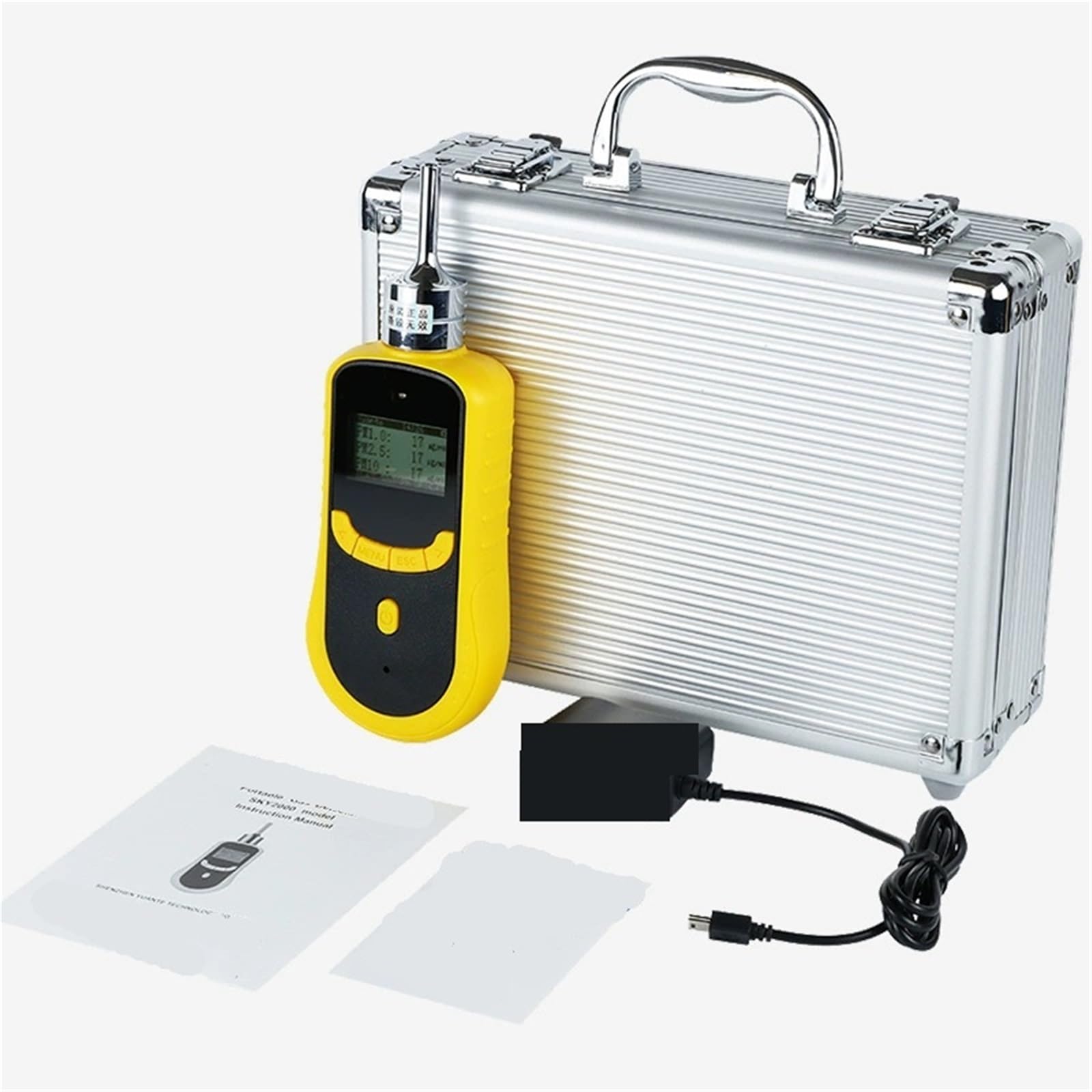 Détecteur de gaz, Détecteur De Gaz CO2/H2S/O2/CH4, Compteur Qualité L'air, Moniteur, Analyseur Fuite, Portable, pour la Maison