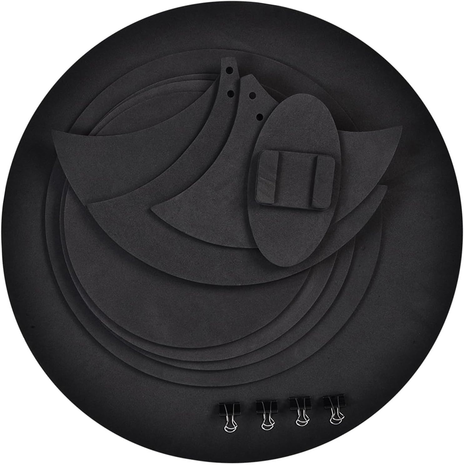 Drum Pads 10pcs, Drum Mute Pads Kit Bass Drums and Cymbal Drumming Practice Pad Black Drum Silent Dampeners, for Drum Sound Control Drum Training Parts Accessories