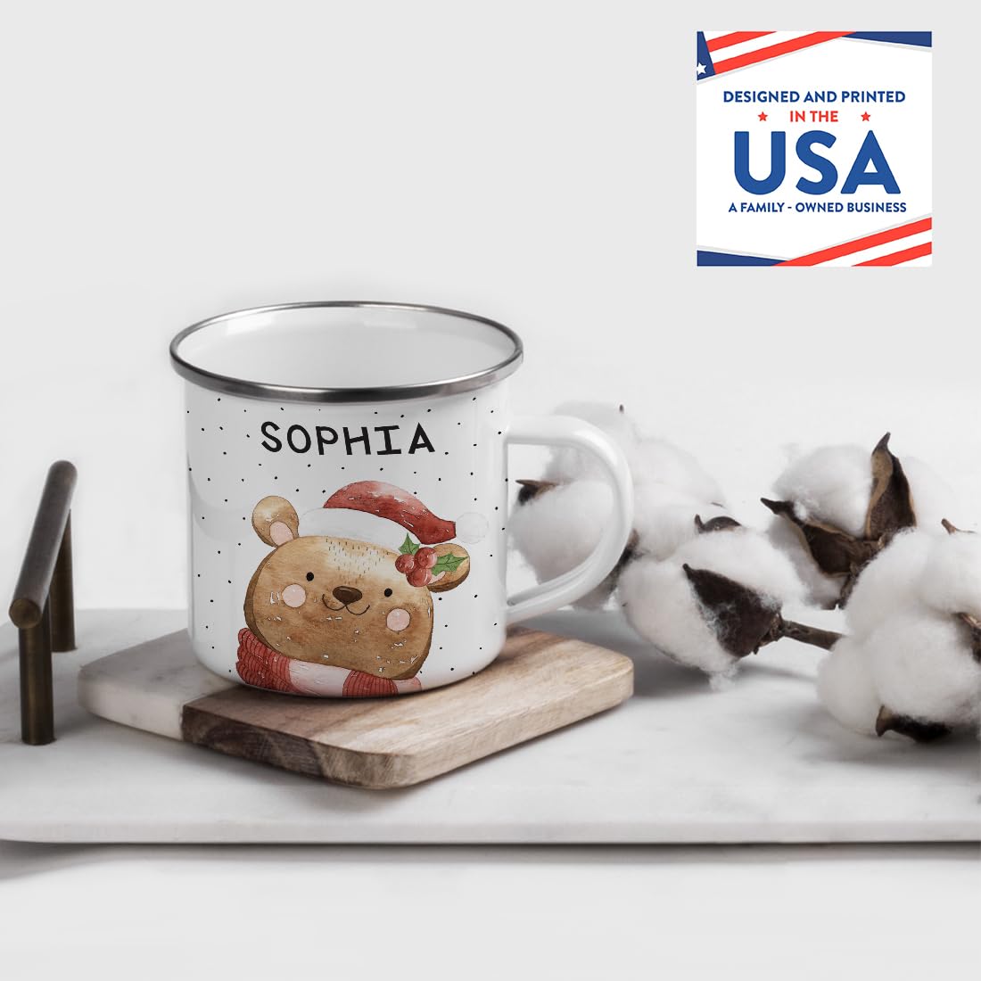 Personalized Kids Christmas Hot Chocolate Mug – 11oz Stainless Steel Camp Cup, Snowman Design, Gift Boxed - View #6