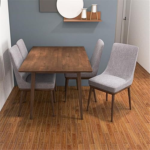 Miniatura 7 de Pemberly Row Mid Century Modern Grayson - Sillas de cocina y comedor de tela tapizada gris con acabado de nogal (juego de 2)