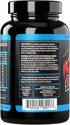 Miniatura 3 de eFlow Nutrition Quemador de grasa termogénico ENCINERATE  Soporte para el metabolismo y la pérdida de peso  Aumenta la energía y la concentración