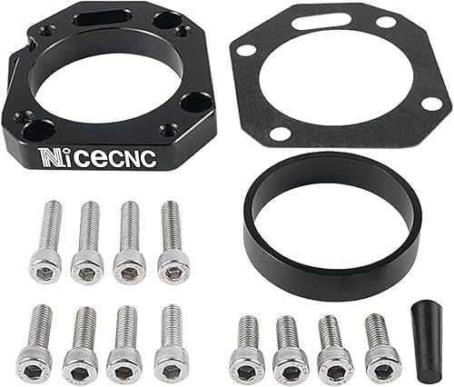 NICECNC Adaptador de cuerpo de acelerador dual K20 K24 RBC RRC de 2.441 in y 2.756 in compatible con Honda Civic Si Integra Type R Civic Type R