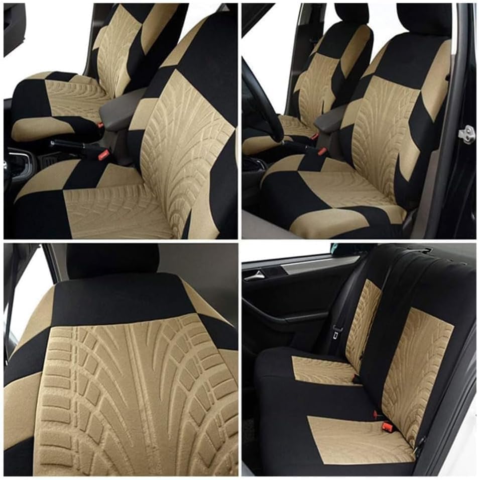Fundas Asientos Coche para Mitsubishi Space Star 2013-2025 | Protector de Asiento de Coche de 5 Plazas Cómodo Transpirable Interior Accesorios,D-Beige