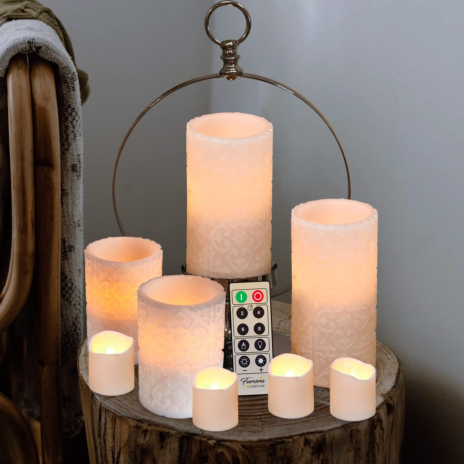 Buy FURORA LIGHTING LED Flameless Candles with Remote Battery