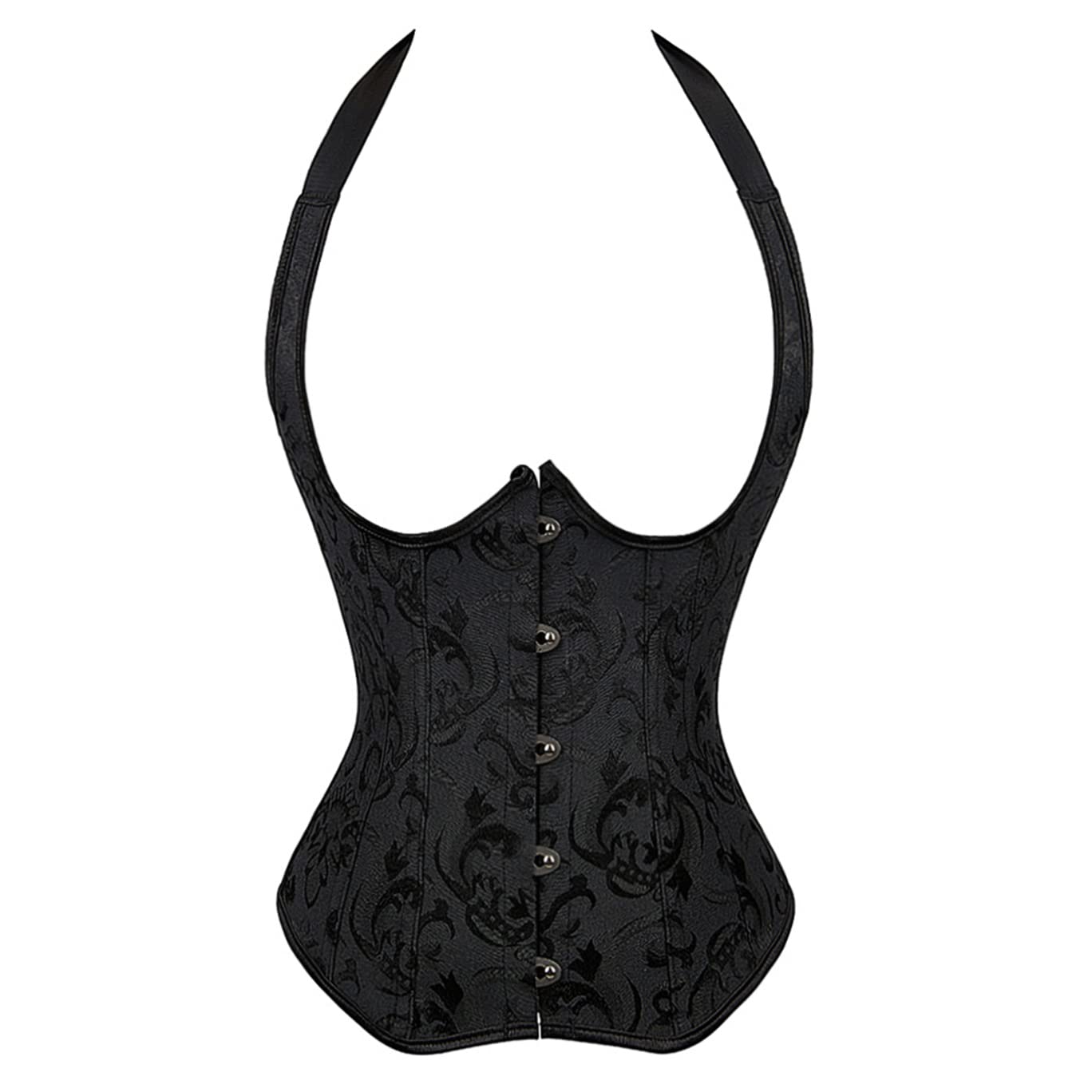 Gothic Underbust Corset for Women Bustier Tops Renaissance Vest Vintage Lace Up Corsets with Straps