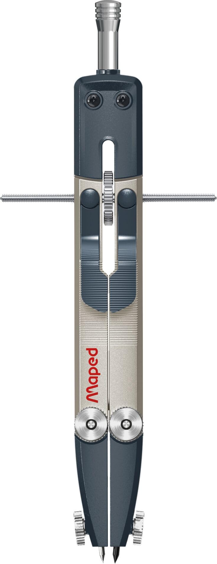 Maped - Compás Técnico de Metal con Alonja n°421 - Ajuste Rápido con Palanca - Tornillo Micrométrico - Gama Desde 1947 - Precisión y Robustez - Estuche Incluido - Garantía de 3 Años