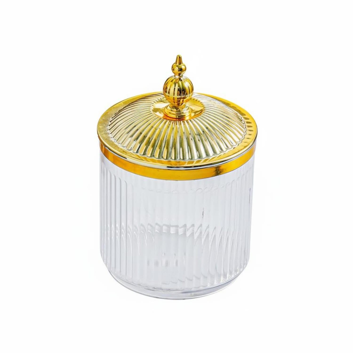 Airtight Seal Ribbed Food Jar Set Transparent Body Decorative Storage Jar Set for Kitchen, Pantry Organization, Countertop Display, Living Room, Transparent, Can Only-image-48