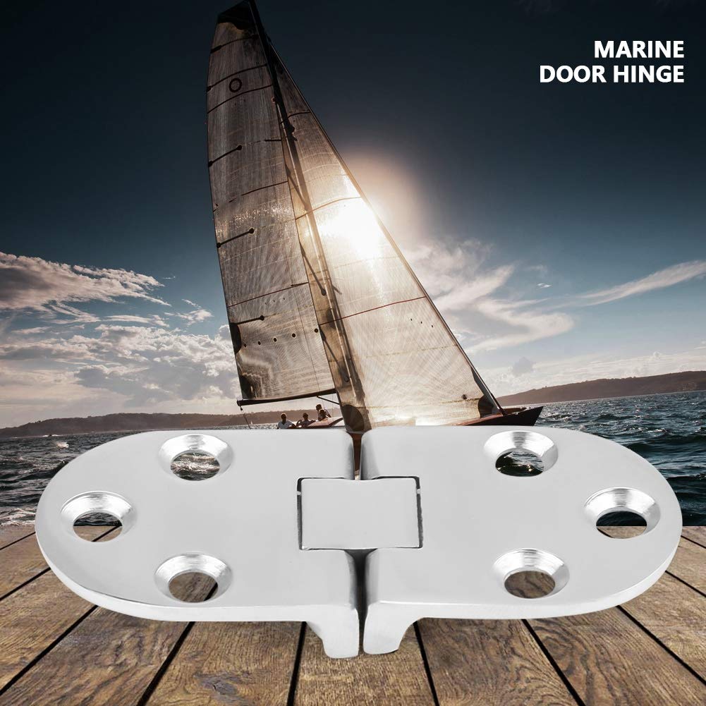 Marine Door Hinge, 2Pcs Stainless Steel Polished Boat Hatch Hinge Hinges Stamping Cabinet for Marine Cabin Door 66 * 30mm