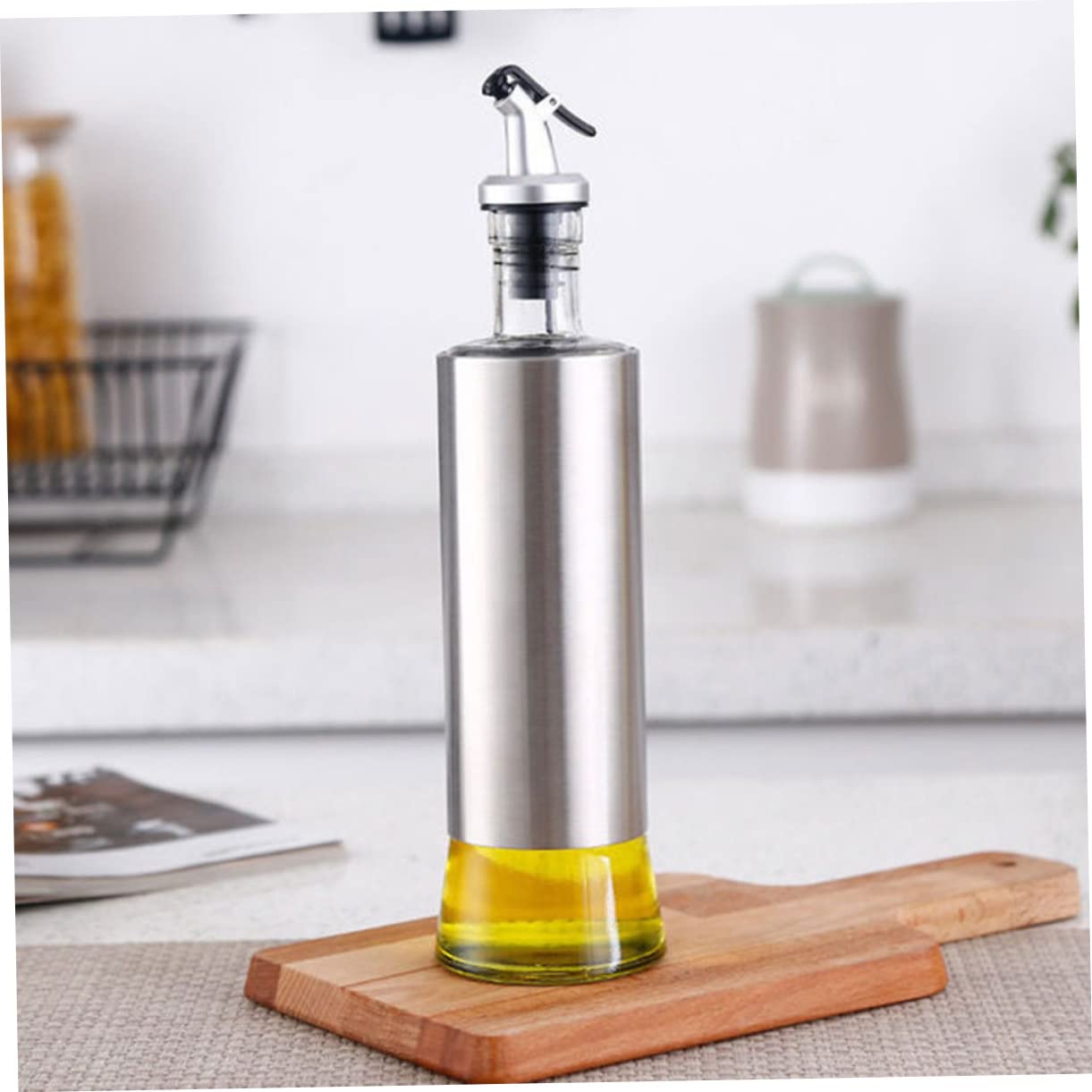 SOLUSTRE Botellas para Condimentos de Acero Inoxidable Dispensador de Aceite para Cocina Recipiente para Vinagre para Uso la Cocina