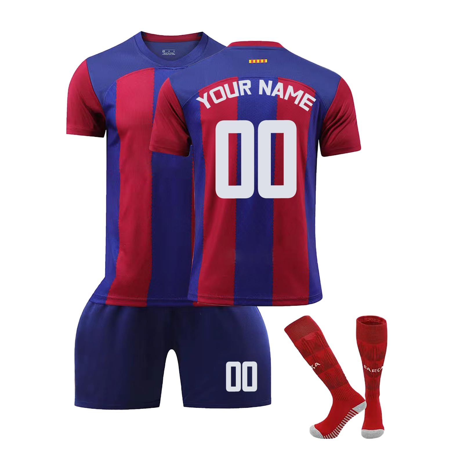 Genérico Camiseta fútbol Niño 2024 equipación de Fútbol Casa /Visitante Personalizadas con Nombre y Número Camiseta de Futbol conjunto niños y adulto camiseta de entrenamiento de fútbol,corto y Calcetines