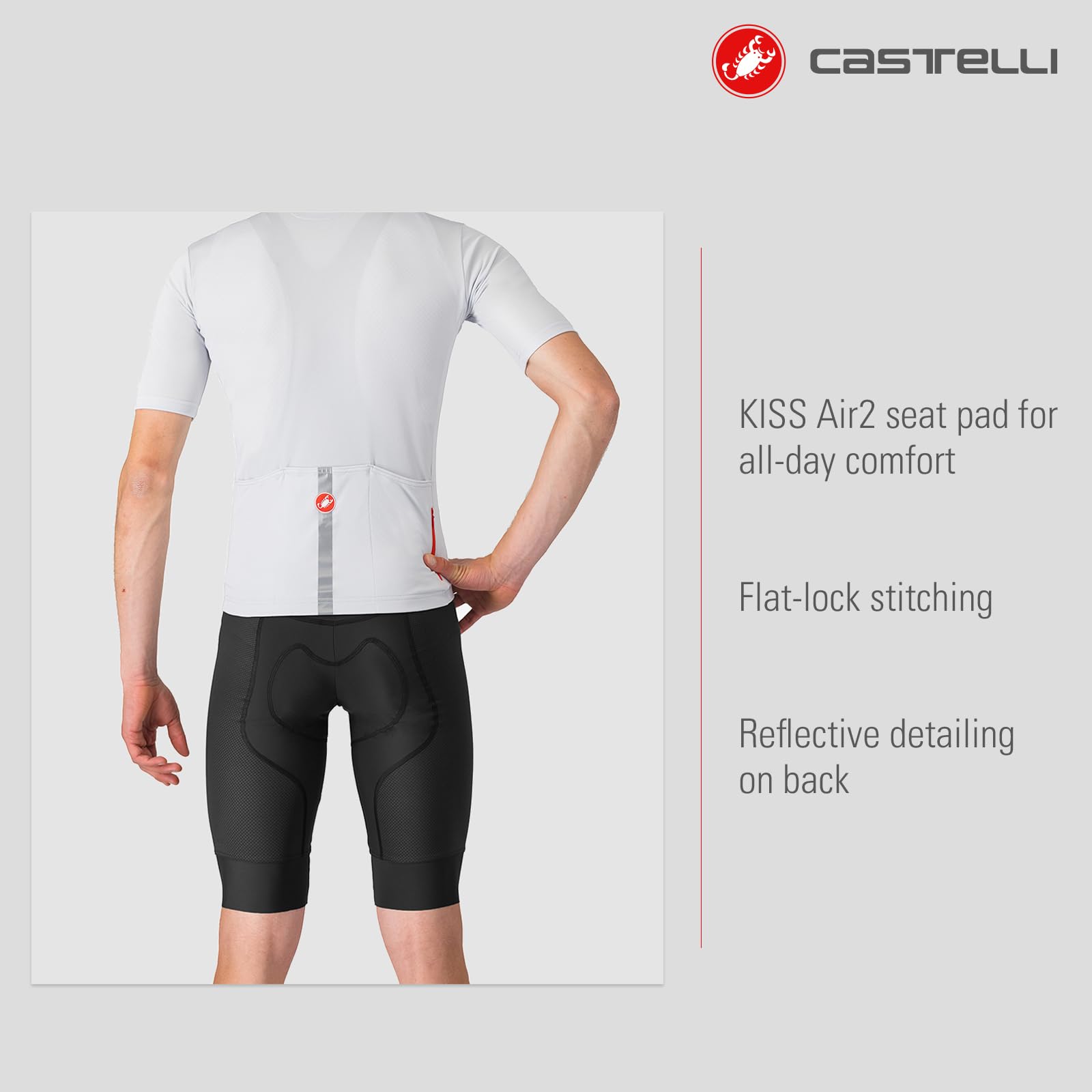 CASTELLI Competizione 2 Trägerhose für Herren, All-Condition-Sitzpolster für Rennrad, Gravel-Biking und Top-Level-Rennsport
