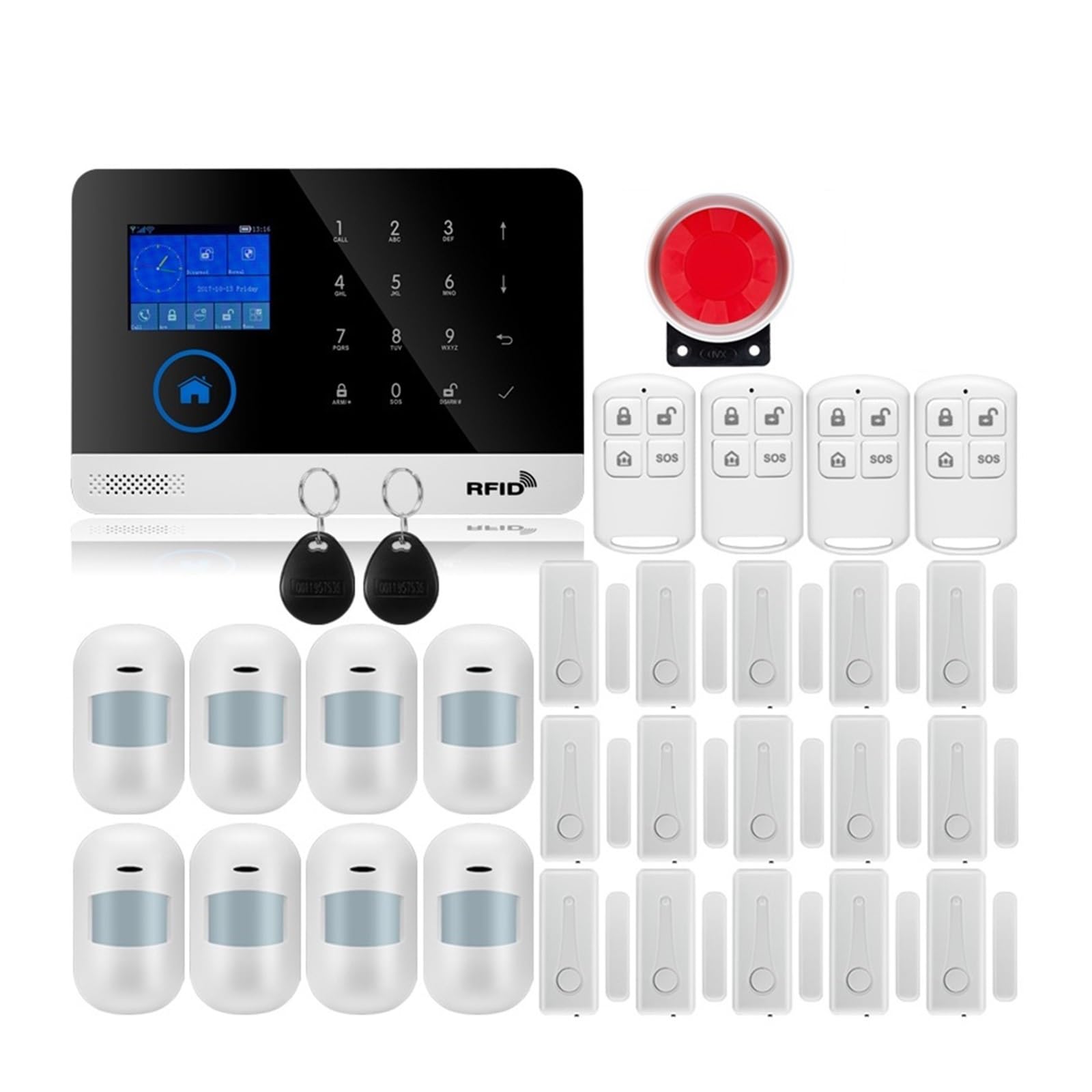 CUDTAPI GSM Home Security Alarm System With Motion Sensor Gift Smoke Detector For Tuya APP Works
