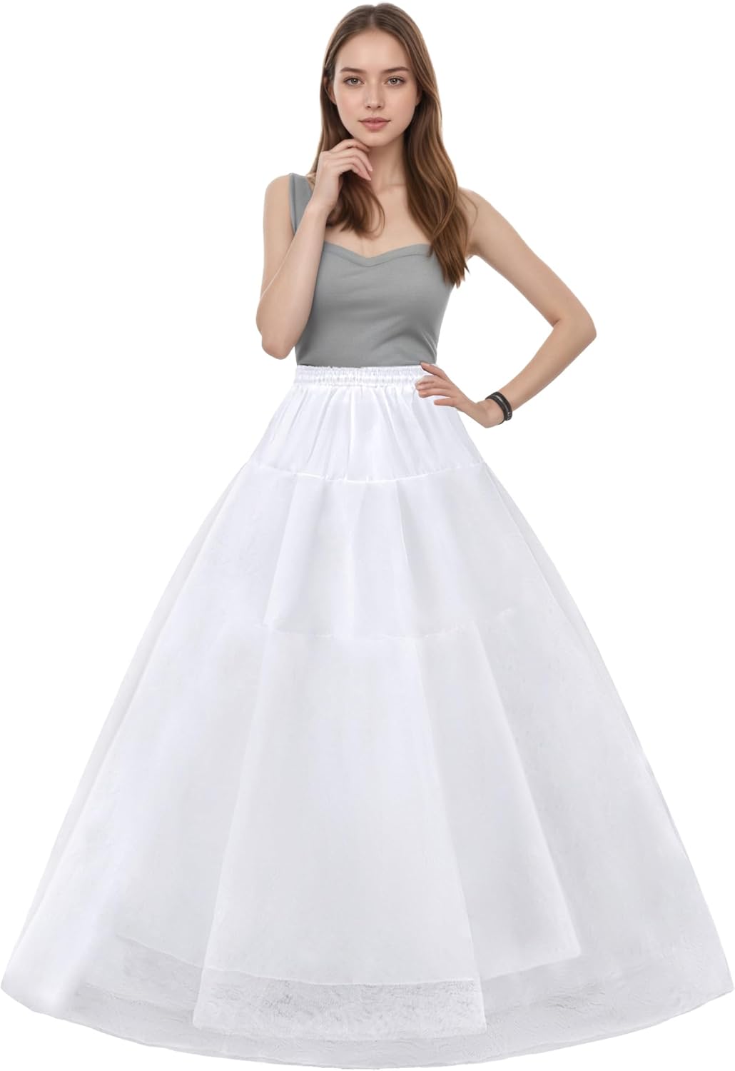 Hoopless Petticoat Crinoline Women's A-line Tulle Underskirt Slip for Bridal Wedding Dress Quinceanera Dresses