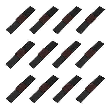 12 PCS Wrap-Around Felt Furniture Pads with Hook and Loop Fasteners - Non-Slip Chair Leg Floor Protectors, Bar Stool Glides - Chair Bottom Protector for Chairs, Patio Furniture Feet. (Black)