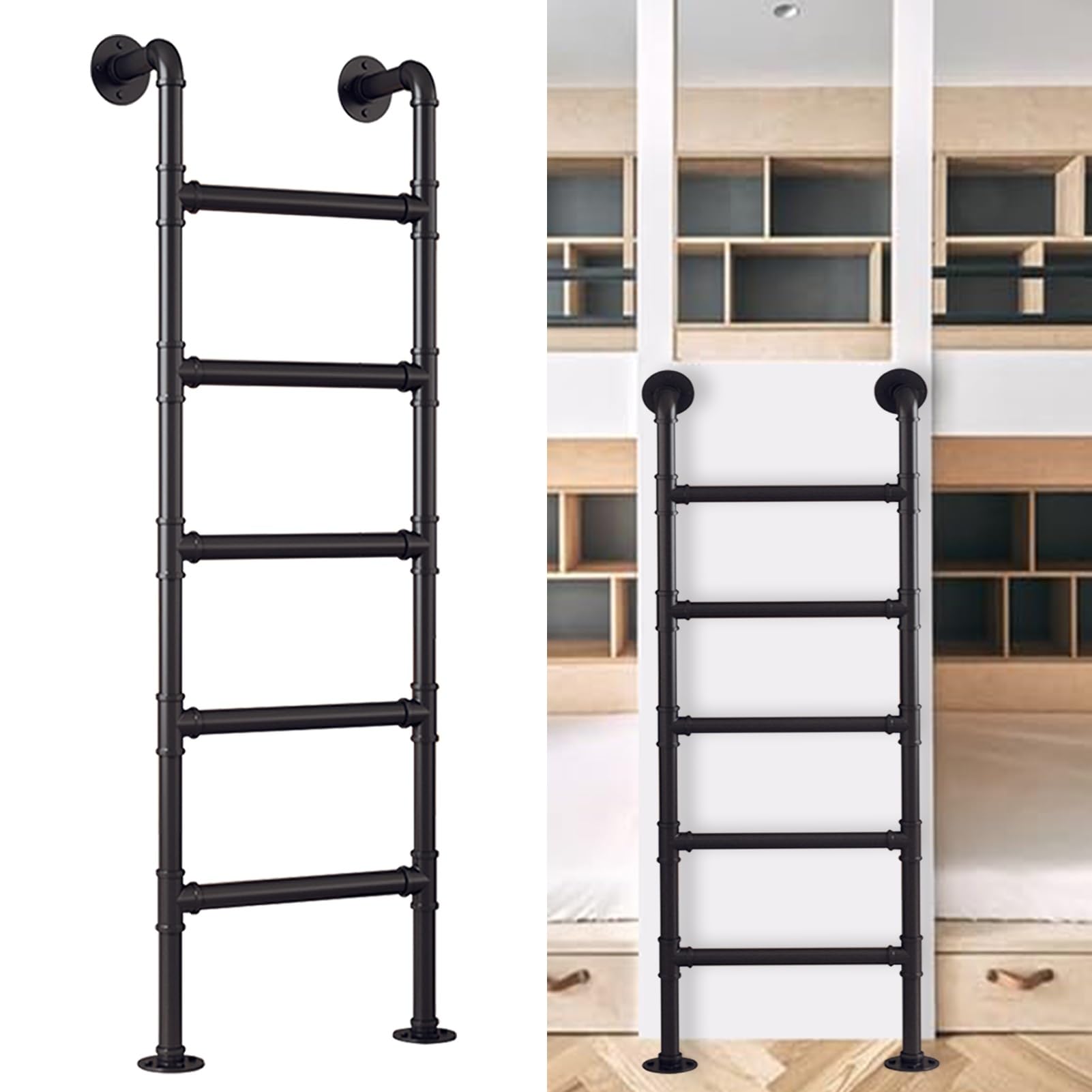 Échelle de lit superposé 140 cm robuste et échelle murale 150 kg pour lit