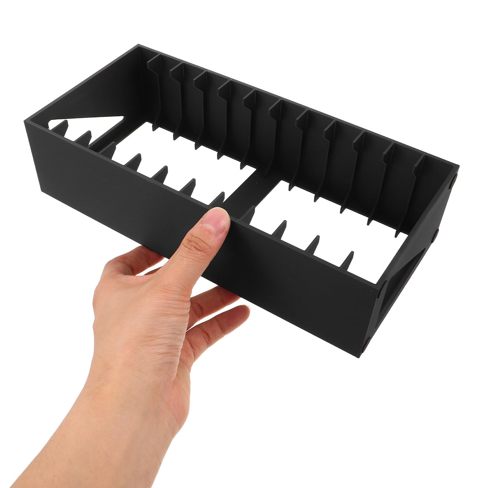 iplusmile Support de Rangement Organisation Solide et Entretien Facile Compartiments Multiples en Plastique Noir pour Cassettes Audio pour Bureau ou Bibliothèque