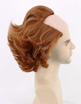Topcosplay Unisex Cosplay Wig Short Brown Bald Wig Halloween Costume Wigs