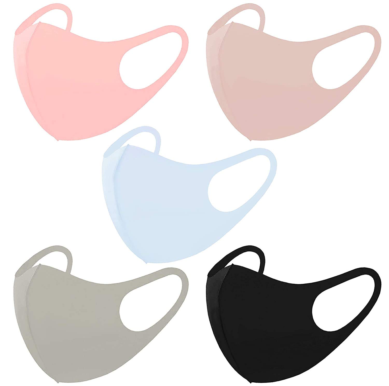 BoolavardLight Weight Unisex Adult Fashion Face Covering, Reusable, Dust Proof, Washable, Cool 5 Mixed Colours