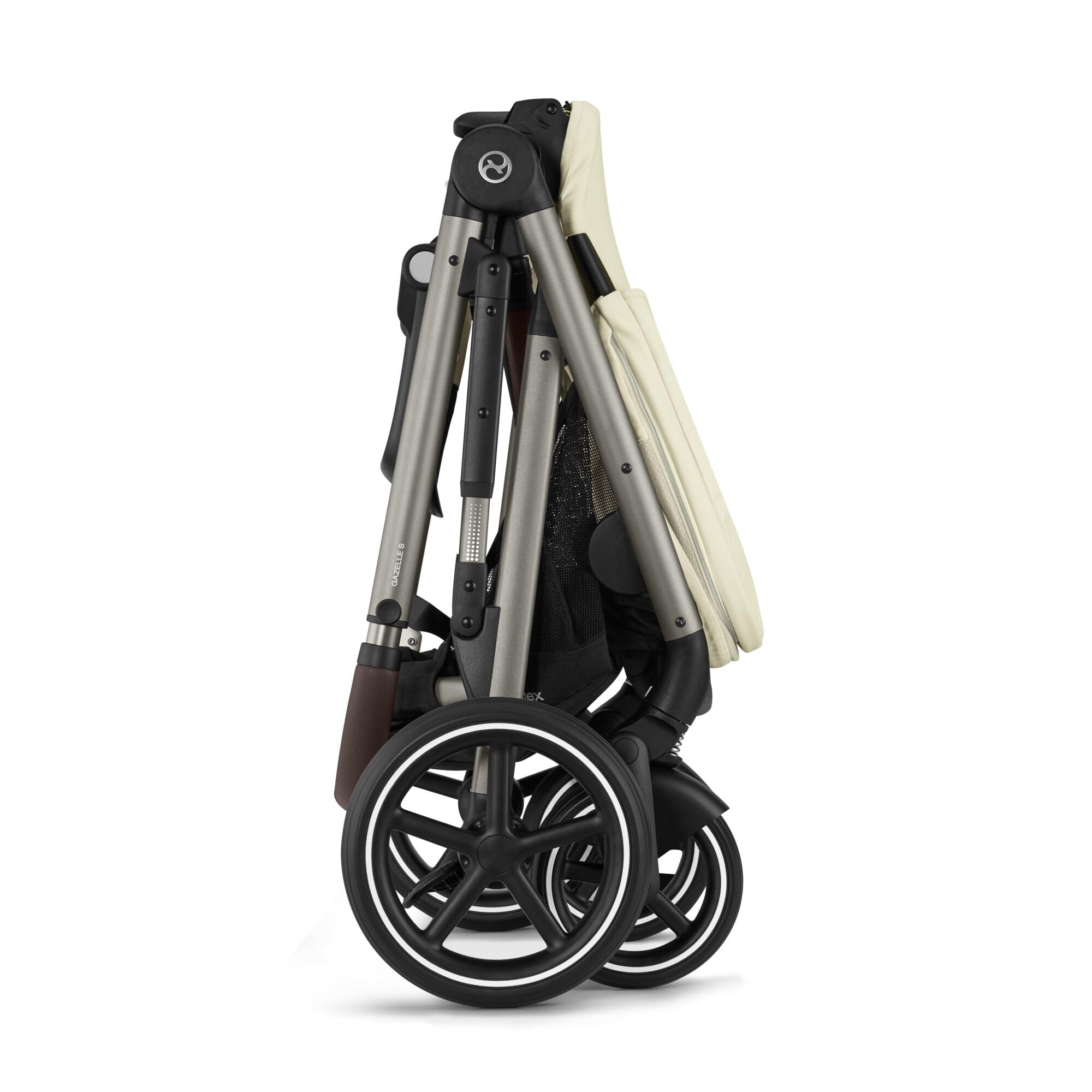 CYBEX Poussette Gold GAZELLE S, De la naissance à environ 4 ans, Max. 22 kg (mode simple) / 2x 22 kg (mode duo), Système tout-en-1 avec 20+ configurations, Beige coquillage