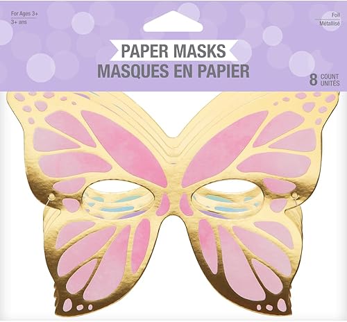 Miniatura 6 de Máscaras de papel de mariposa dorada, 8