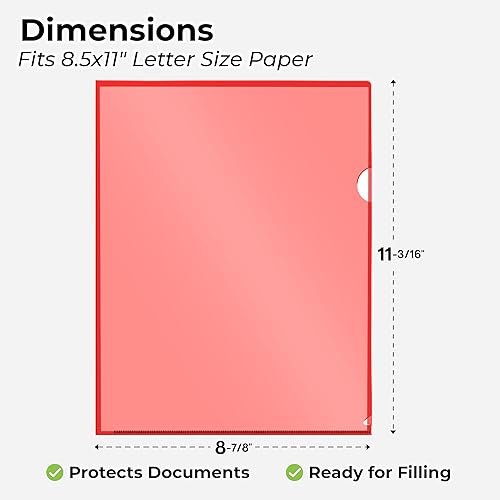Miniatura 2 de Dunwell Fundas de plástico transparente para carpetas (paquete de 36, colores surtidos) Fundas de plástico para papel de 8.5 x 11 pulgadas,