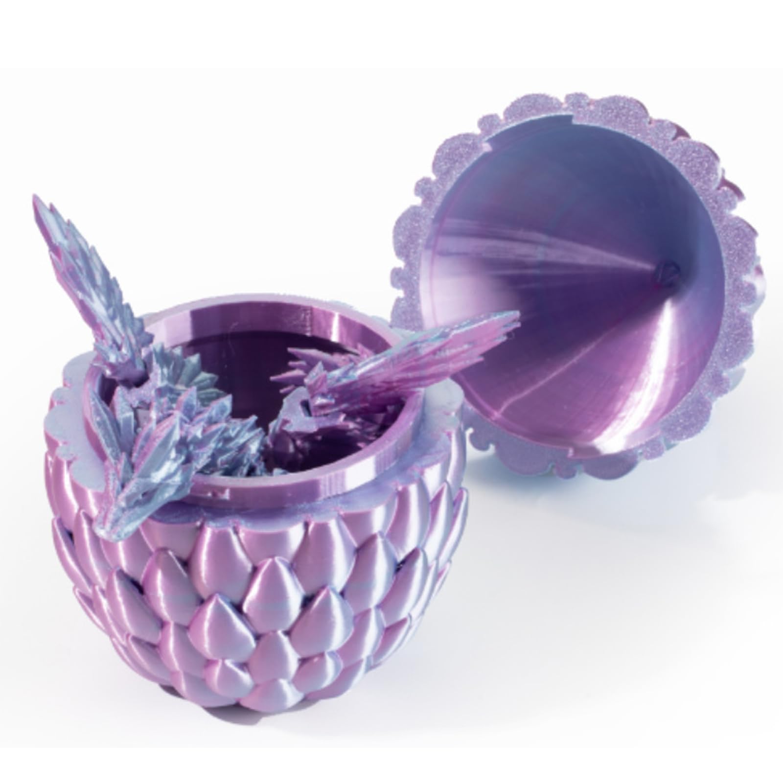 Dragon en cristal imprimé en 3D avec oeuf : figurine articulée bicolore - France