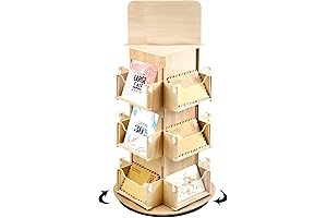 3-Tier Rotating Wooden Craft Display Stand:Showcase Your Handmade Creations with Style