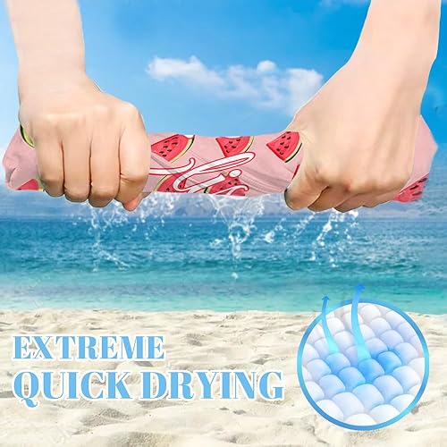 Miniatura 6 de MXZLBY Toalla de playa personalizada de frutas, toalla de piscina de sandía con nombre, para niños y niñas, 30.00 pulgadas x 60.00 pulgadas