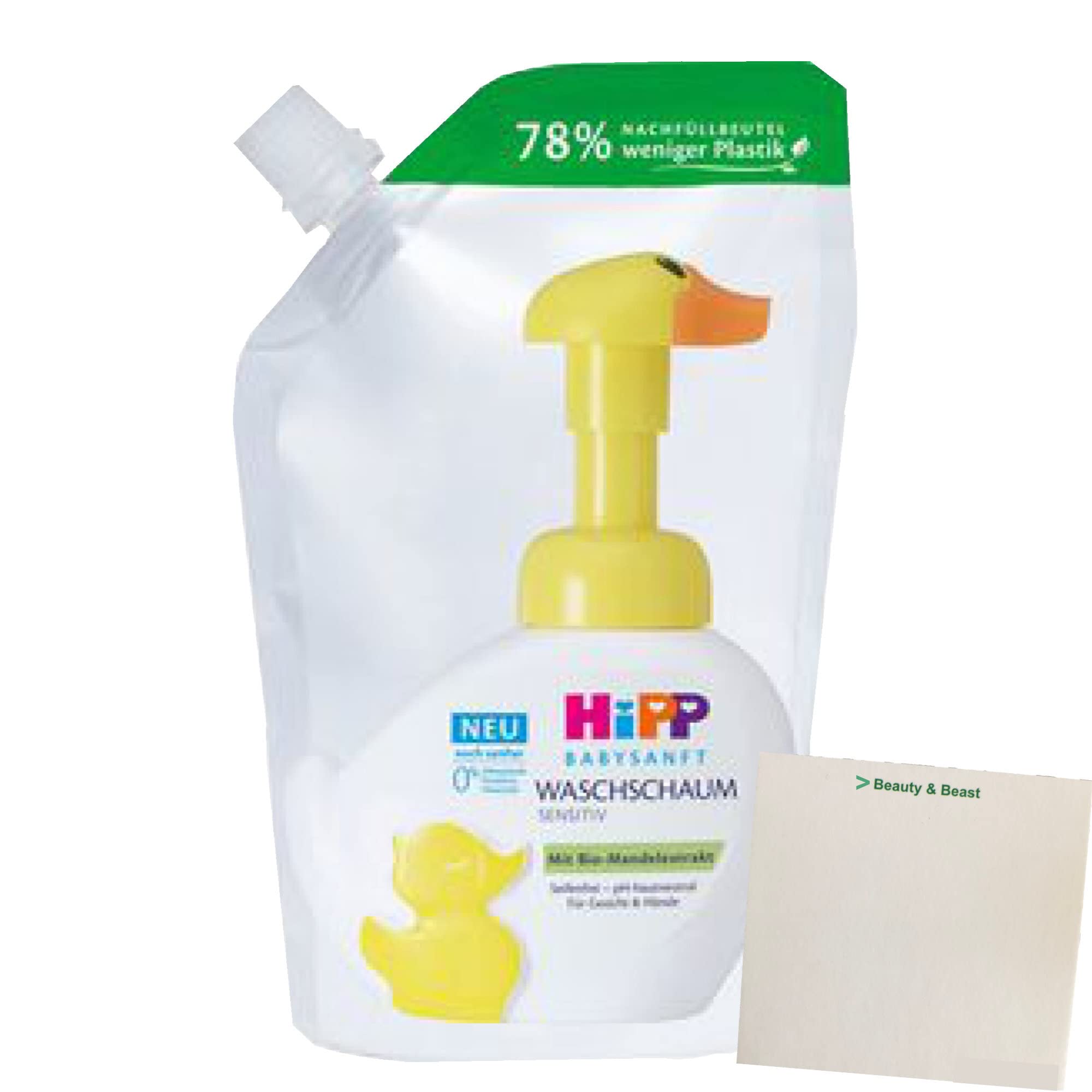 Hipp Babysanft Recharge en mousse de lavage (250 ml) + bloc usy