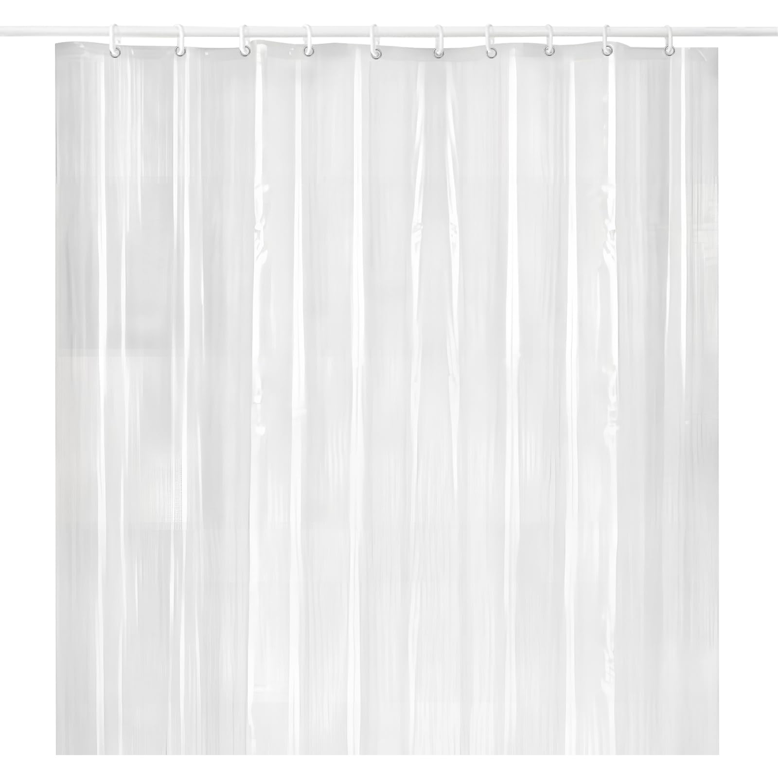 Transparente, Cortina de Ducha de PEVA para Baño, 180 x 180cm Cortinas de Baño Antimoho Revestimiento de PEVA Cortina de Ducha Impermeable con 12 Anillos para Ducha o Bañera